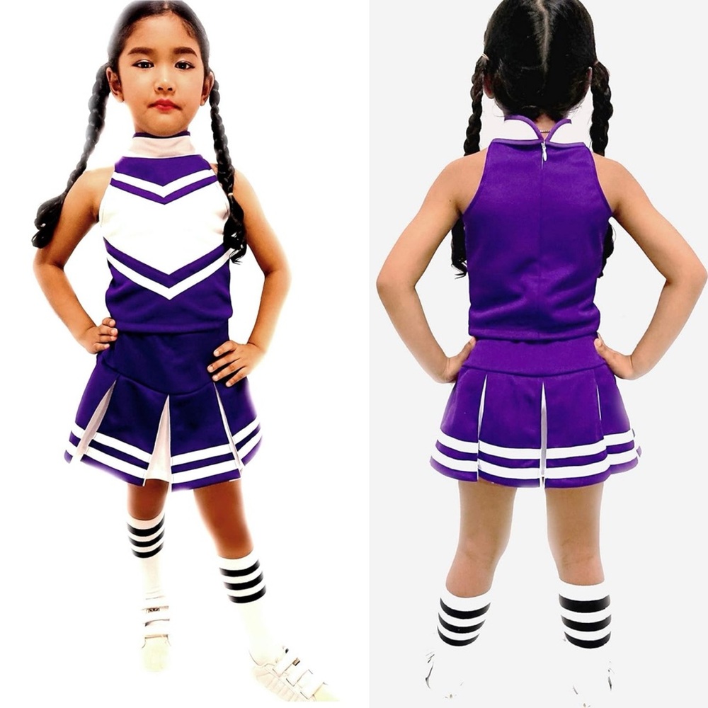 Purple and White Cheerleader Costume